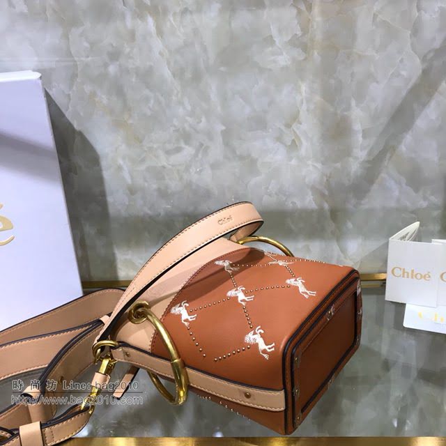 Chloe女包 克洛伊經典小馬刺繡鉚釘系列拼色水桶包 Chole手提肩背斜挎包  jjh1312
